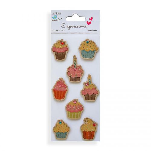 Little Birdie - Kraft Printed Cupcake 8pcs Expressions